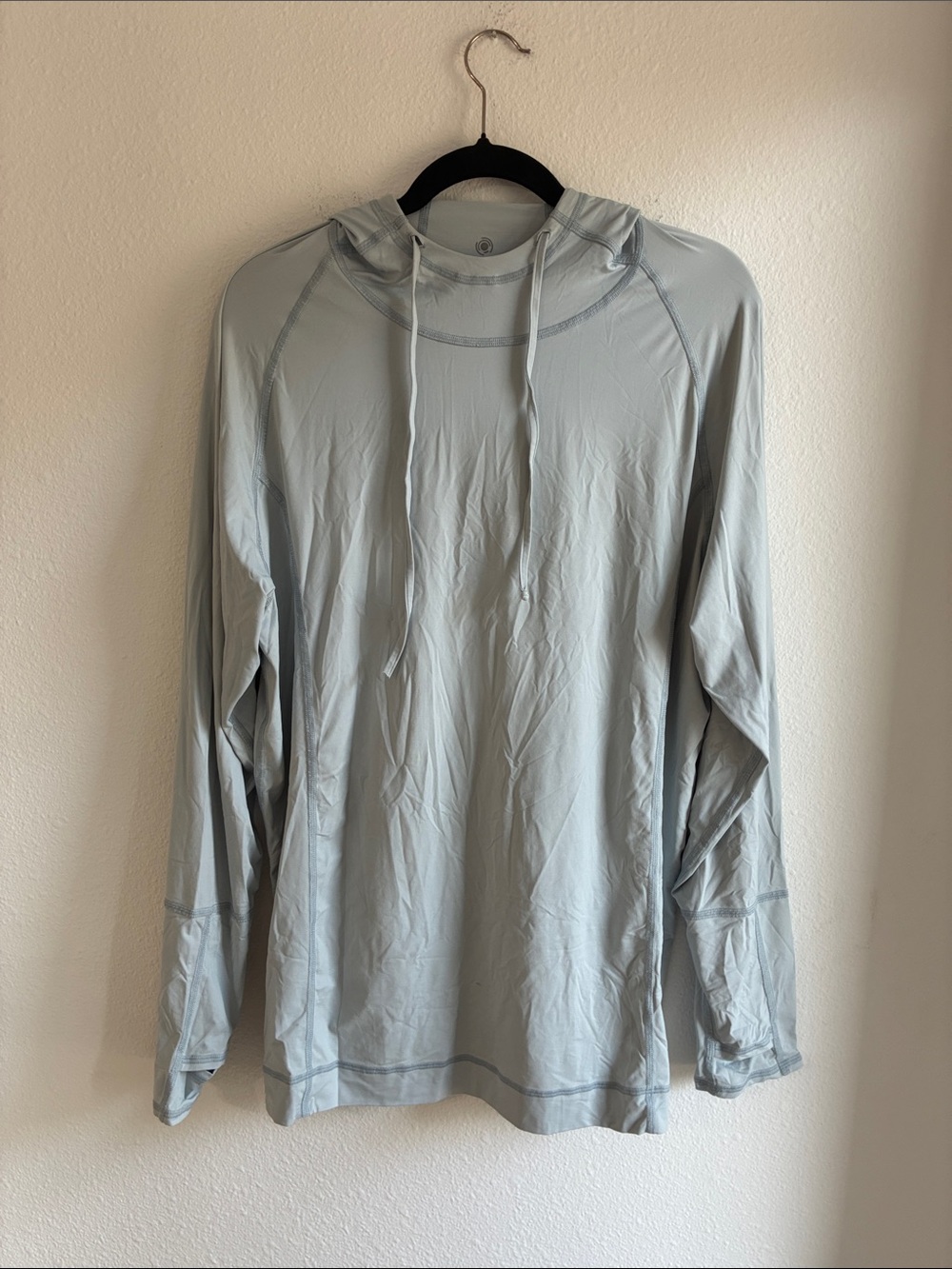Men's Hooded Swim Rash Guard — Light Blue Sun Protection